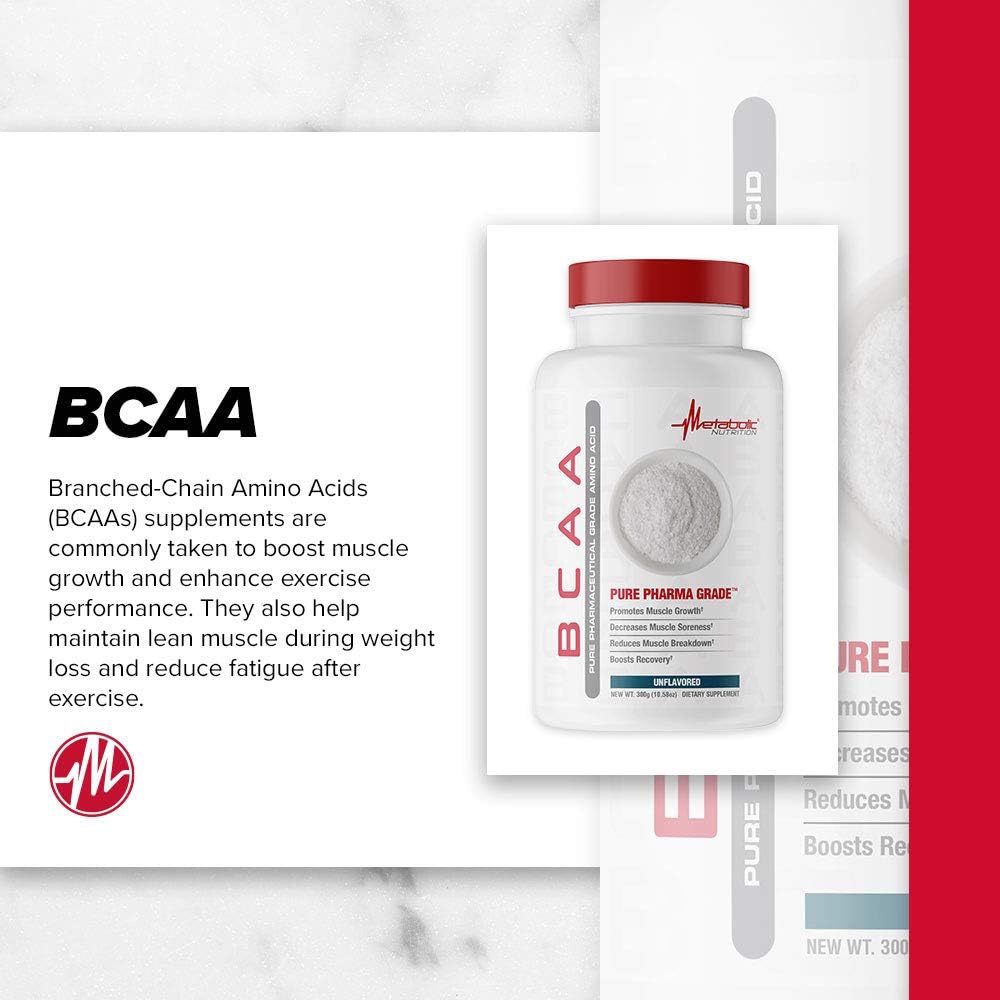 Metabolic Nutrition BCAA, 300 Grams, Powder : Health & Household