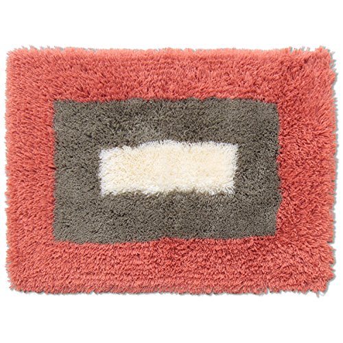 オカ バスマット 乾度良好 ランドスケープ 約45×60cm レッド 吸水 速乾