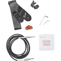 Squier by Fender Stratocaster Kit de démarrage pour guitare électrique débutant, planche à doigts Laurel, avec amplificateur de guitare Frontman 10 G, sac de transport rembourré, câble, sangle et - Les Beatles, Paul McCartney, John Lennon, RIngo Starr, George Harrison Squier by Fender Stratocaster Kit de démarrage pour guitare électrique débutant, planche à doigts Laurel, avec amplificateur de guitare Frontman 10 G, sac de transport rembourré, câble, sangle et – Image 3