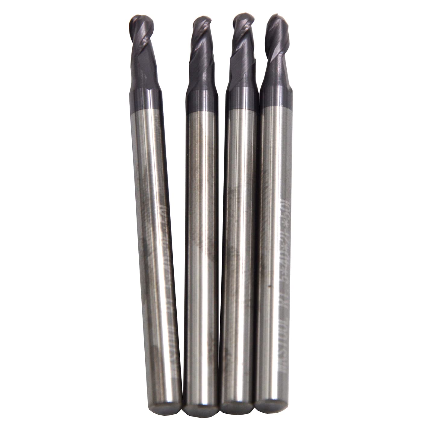 4Pcs/Lot,Carbide Ball Nose End Mills,2Flute,Coated,Solid Micro Tungsten Grain Carbide CNC TiN Coated Router Bit Spiral Up Cutter (R2.1mm +8.4mm Flute +6mm Shank +50mm OAL)