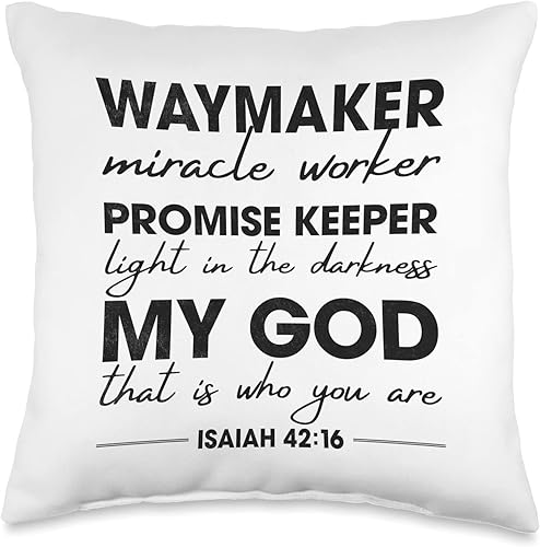 Waymaker Miracle Worker Promise Keeper Shirt Isaías 4216 - Almohada de tiro (16 x 16 pulgadas), multicolor