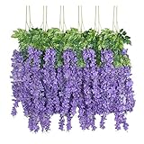 Hohe Qualitaet kuenstlicher, 12 Pcs/lot, Glyzinie Wisteria jeder 110 cm Strang/3.6feet, ideal fuer Heim und Garten, Hochzeiten und Festival Dekoration.