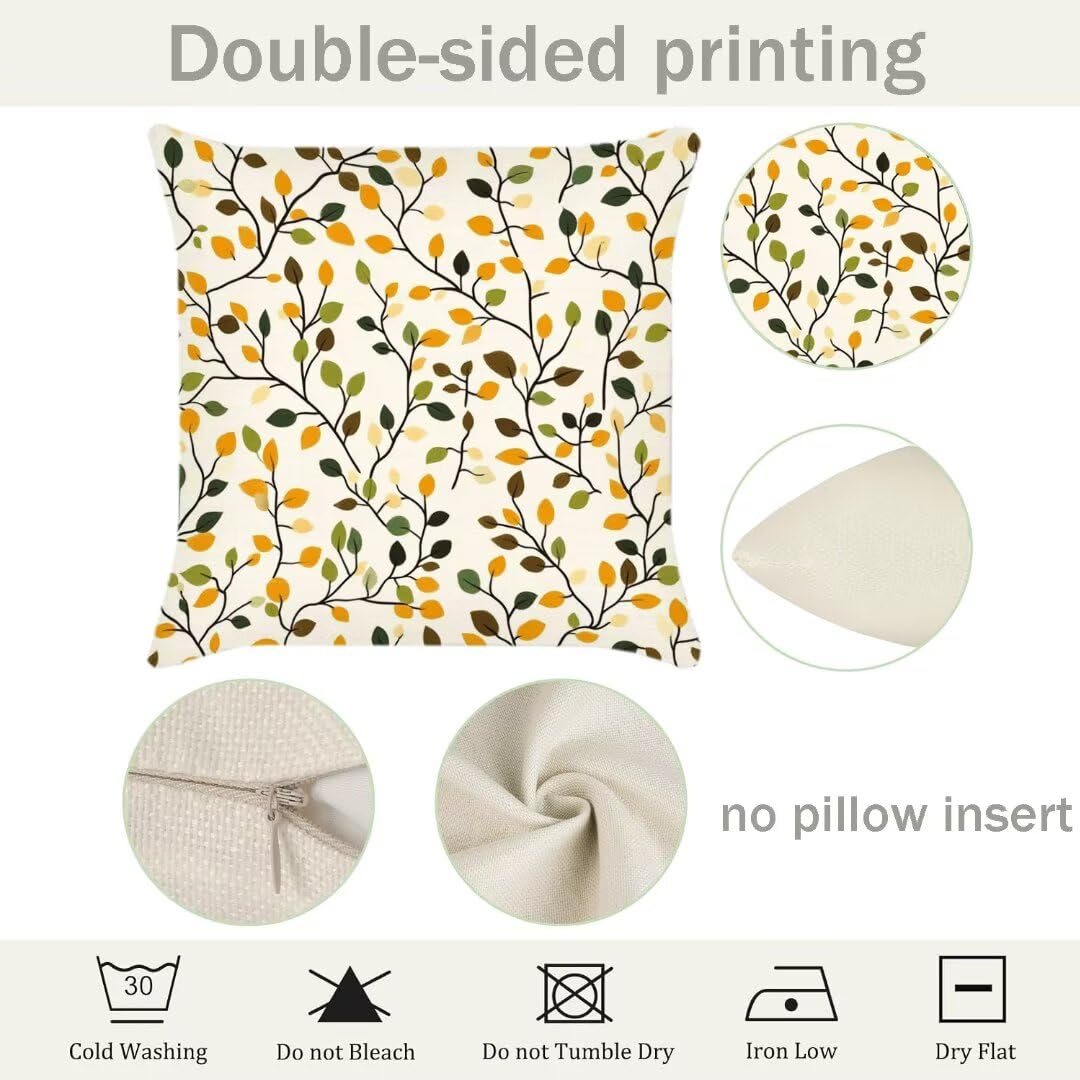 Federe Cuscini per Esterno 40 x 40 cm, Floreale Copricuscini Divano Decorativi Set di 4 Primavera Ed Estate Copricuscino Impermeabili Lino Fodere Cuscini Decorativi per Giardino Soggiorno Sedie Ym504