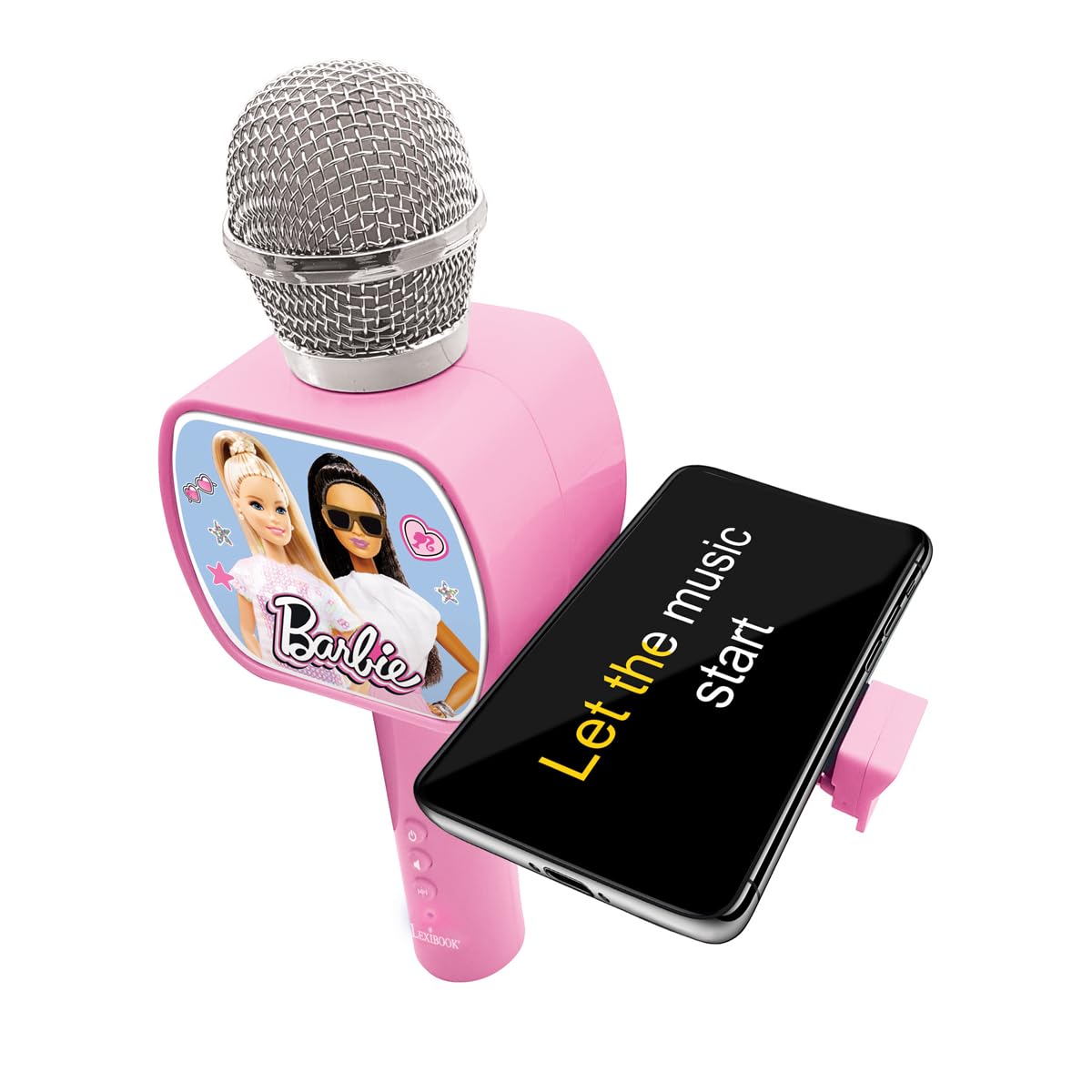Lexibook Barbie, Bluetooth® Microphone with Voice Change function, Phone holder included, Built-in speaker, Pink, MIC240BBLXB - Image 4