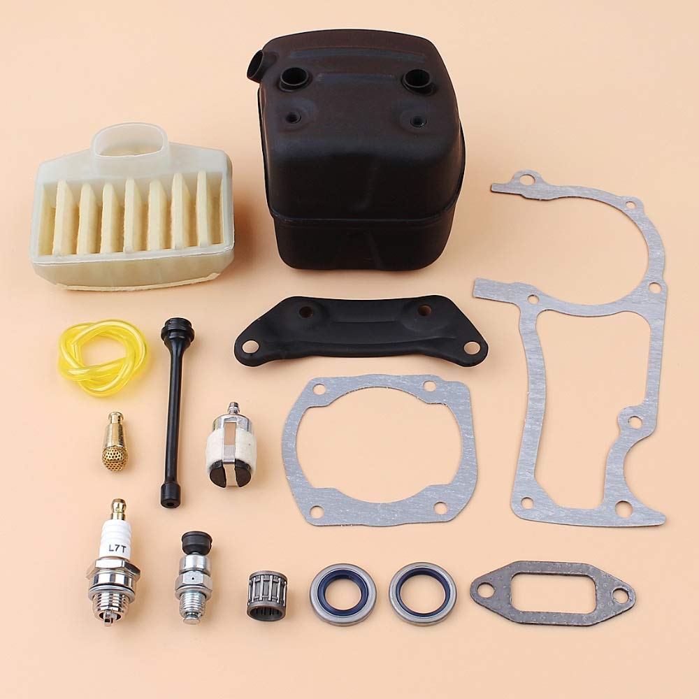 Beixi Tempo Scarico Filtro silenziatore Motore Guarnizione Aria paraolio Kit Compatibile con Husqvarna 365 362 372 371 Chainsaw Ricambi