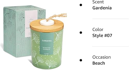 Miniatura 6 de Gardenia - Velas perfumadas para el hogar de larga duración, velas de aromaterapia de soja, regalos para mujeres, ayuda a relajar, alivio del