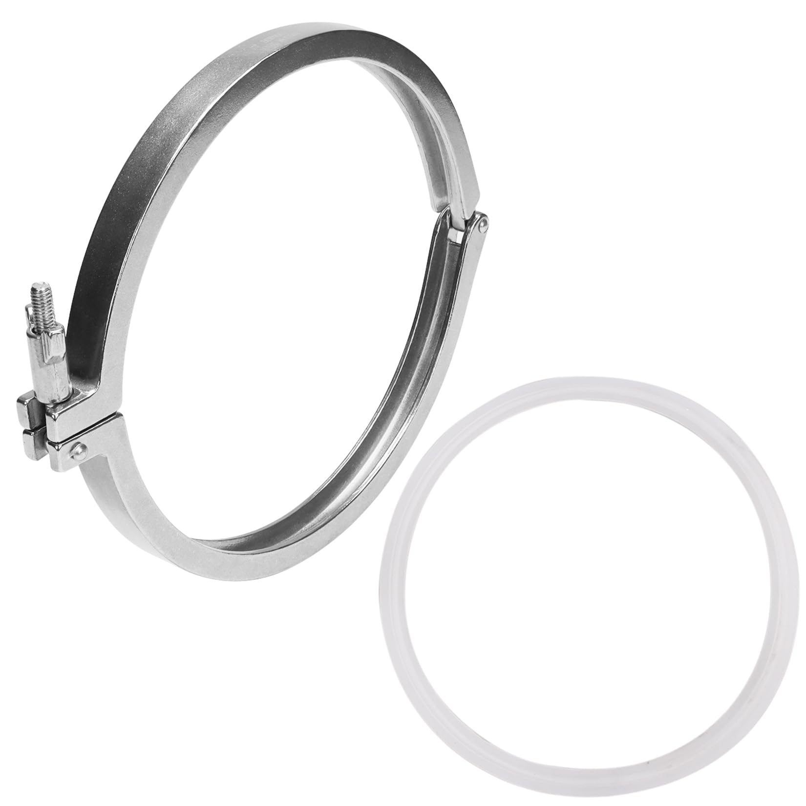 DERNORD Single Pin Heavy Duty Tri Clamp Stainless Steel 304 with Wing Nut for Ferrule TC with 1PC Silicone Gasket (10 inch Tri Clamp+Silicone Gasket)