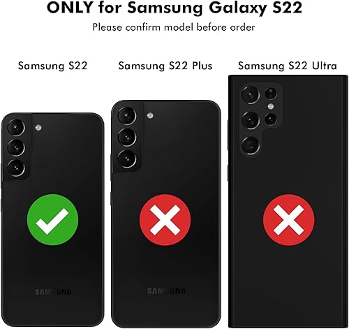 Miniatura 7 de Jiunai Funda para Samsung S22, Galaxy S22, tarjeta de crédito, tarjetero, tarjetero, carcasa tipo cartera, funda deslizante de doble capa, cubierta