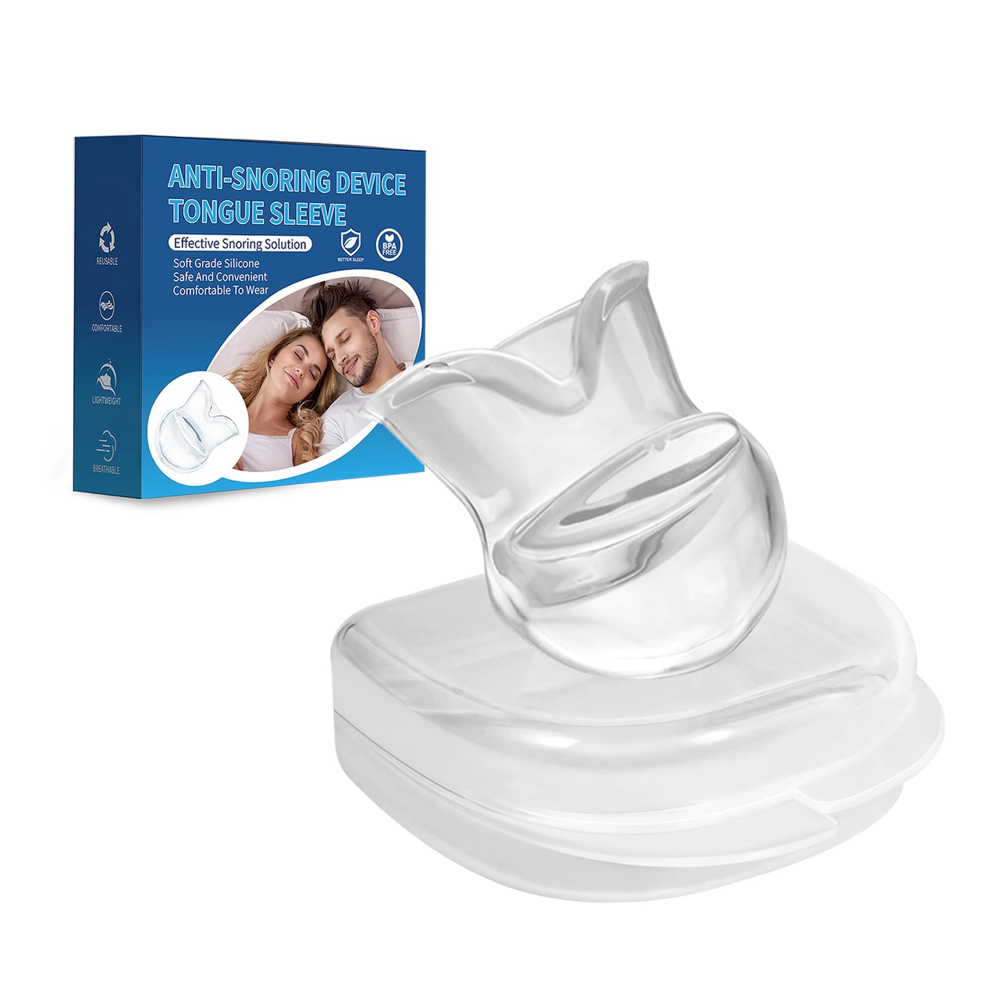Snoring Solution - Anti Snoring Device Mouthpiece Mouth Guard for Men and Women, Tongue Retaining Snore Stopper-YT2