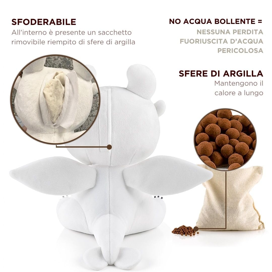 BIOSYNEX - Peluche Scaldacuore Riscaldabile con Sfere di Argilla - Dragon Trainer - Peluche Benessere Lavabile in Lavatrice - Calore Piacevole e Confortevole - Fin Dalla Nascita (Furia Chiara)