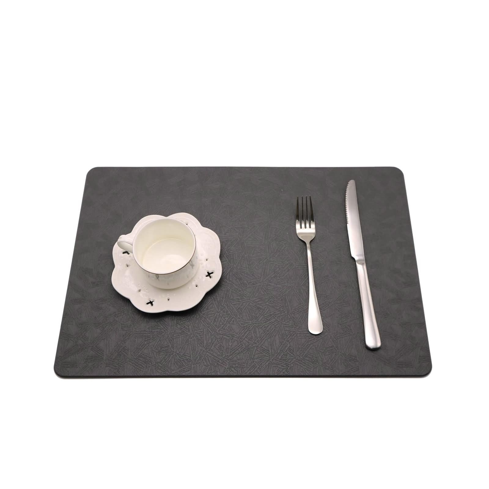 Tischsets Platzsets Grau, Platzdeckchen 10 Stück 45x30cm Rechteckig, Einfarbig PVC für Küche Restaurant Speisetisch