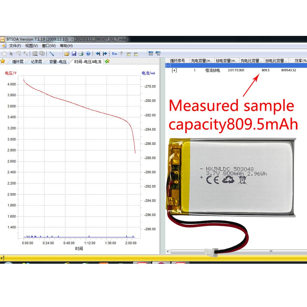 Amazon | 直流3.7V 800mAh 503048充電可能リチウムポリマー電池for DIY