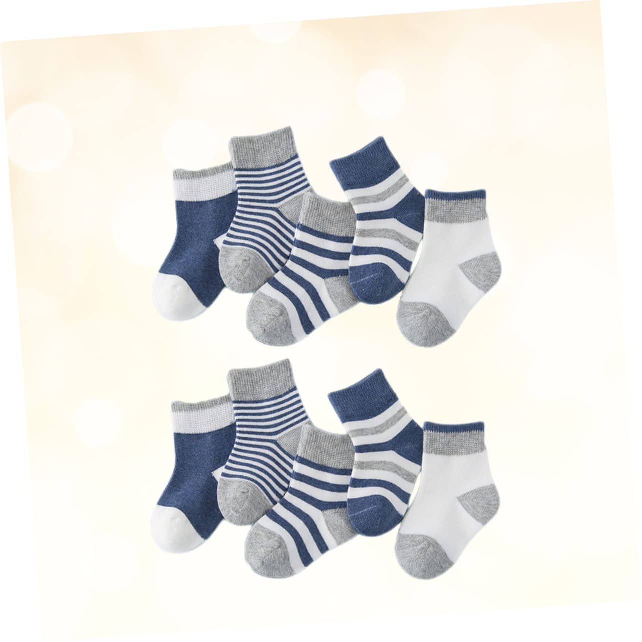 KESYOO Cute Cotton Socks for Boys and Girls 5 Pairs Unisex Baby Boys Girls Newborn Socks 1-3 Year Old Dark Blue Soft Breathable