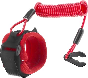 Boat Engine Emergency Stop Switch 13 "Winding and Stretching Approach 50" or Longer Boat Kill Switch Lanyard for All Yamaha Jet Ski