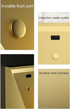 Automatic Sensor Urinal Toilet Universal Washout Urinal, Wall Mounted Intelligent Touchless Urinal, Flush Valve Auto Urinals Flushing Set, Commercial Men's Adult Urinal (Black)