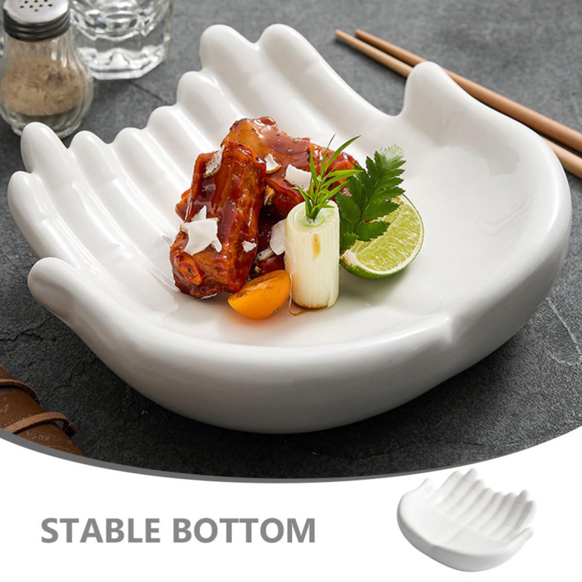 TIDTALEO Assiette à Sushi Céramique Double Design Original Plat de Présentation Japonais pour Restaurant et Snacks
