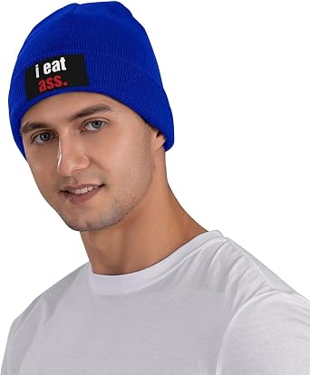 I Eat Ass Beanie for Men Women Beanie Hats Warm Winter Knit Caps Soft Ski Hat