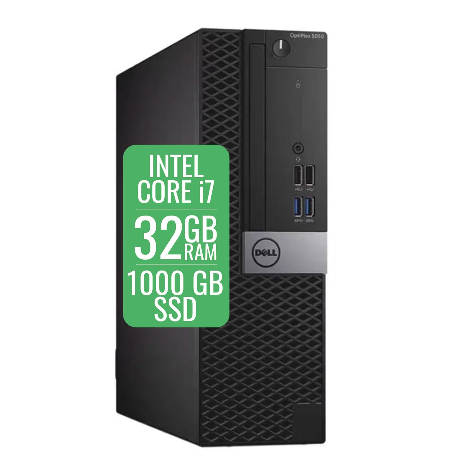 Dell Optiplex 5050 SFF Computer PC Desktop Business Intel Core i7 7th, Ram 32 Gb, Ssd 1000 Gb, Wifi Usb, Windows 11 Pro + Libre Office (Ricondizionato)