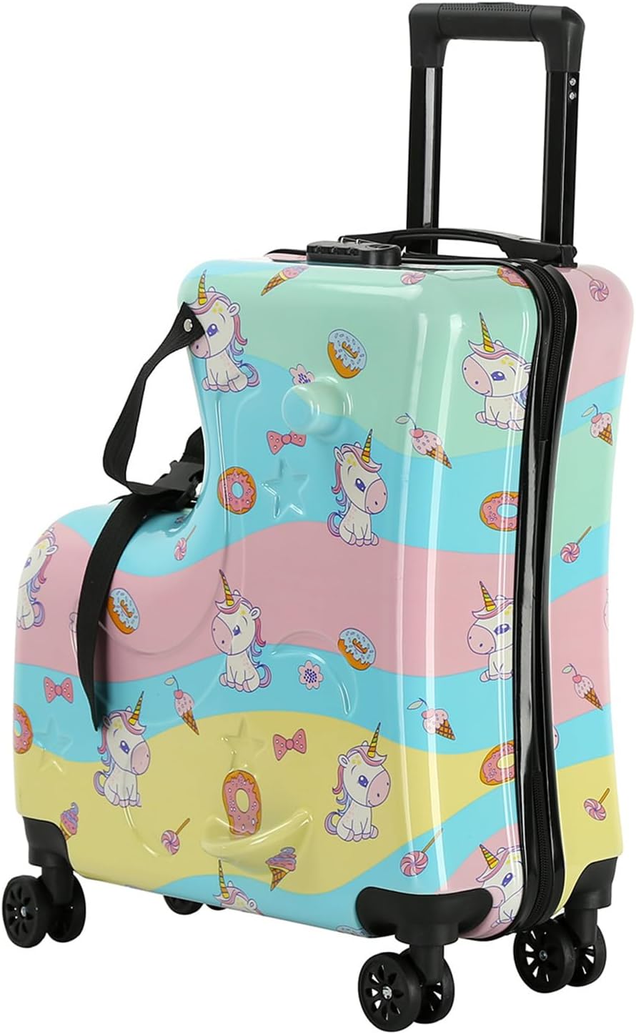 Amazon | [Dazzix] 子供用ライドオン旅行用スーツケース、乗れる