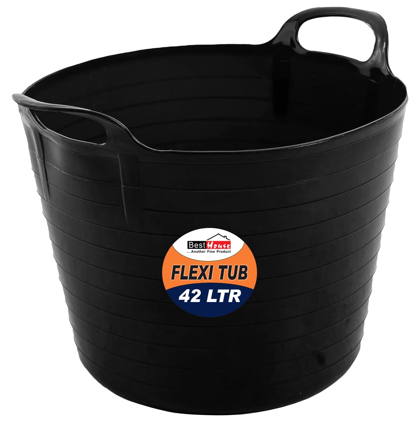 Best House | 3 Pcs of Flexi Tub with Handles | Small Size | Mini | 7 Litres | Black | Garden Tubs | Plastic Storage Container for Home, Washing, Garden Waste and DIY Projects — view 40