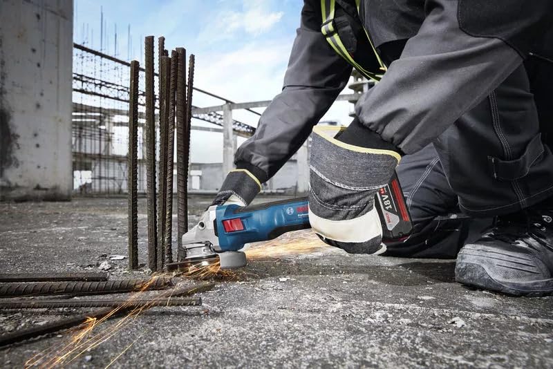 Image of BOSCH GWS 18V-11 S Cordless Angle Grinder Kit | 1100W Power | 6-Speed Control | Anti-Vibration Handle | Kickback & Overload Protection | Brushless Motor | for Cutting & Grinding