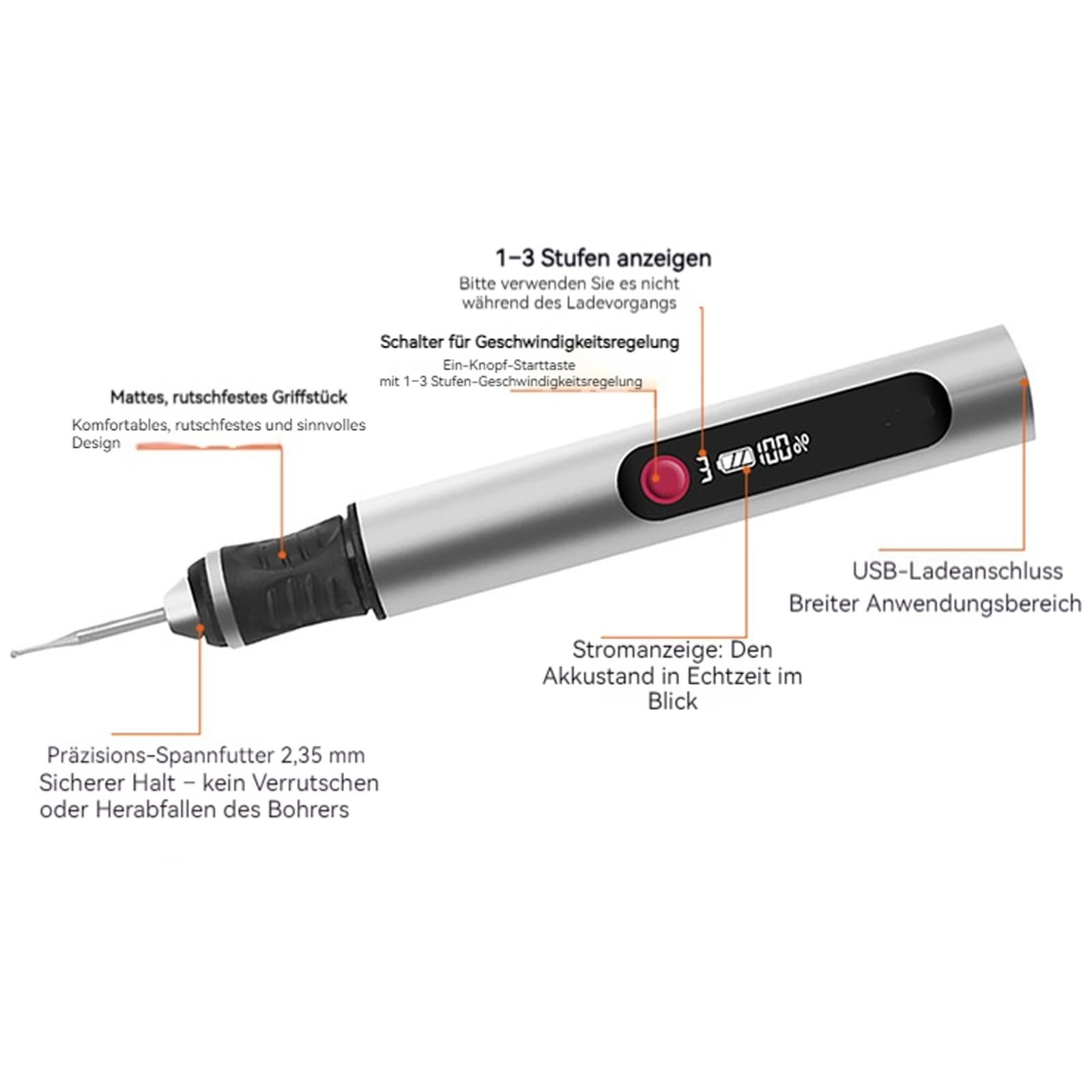 Gravierstift PRO, Inklusive 30 Bits und 16 Schablone, Kabelloser Tragbarer Gravierstift, Gravieren Sie über 50 Oberflächen, Engraving Pen, Anfängerfreundlich, Wiederaufladbar (GREEN)