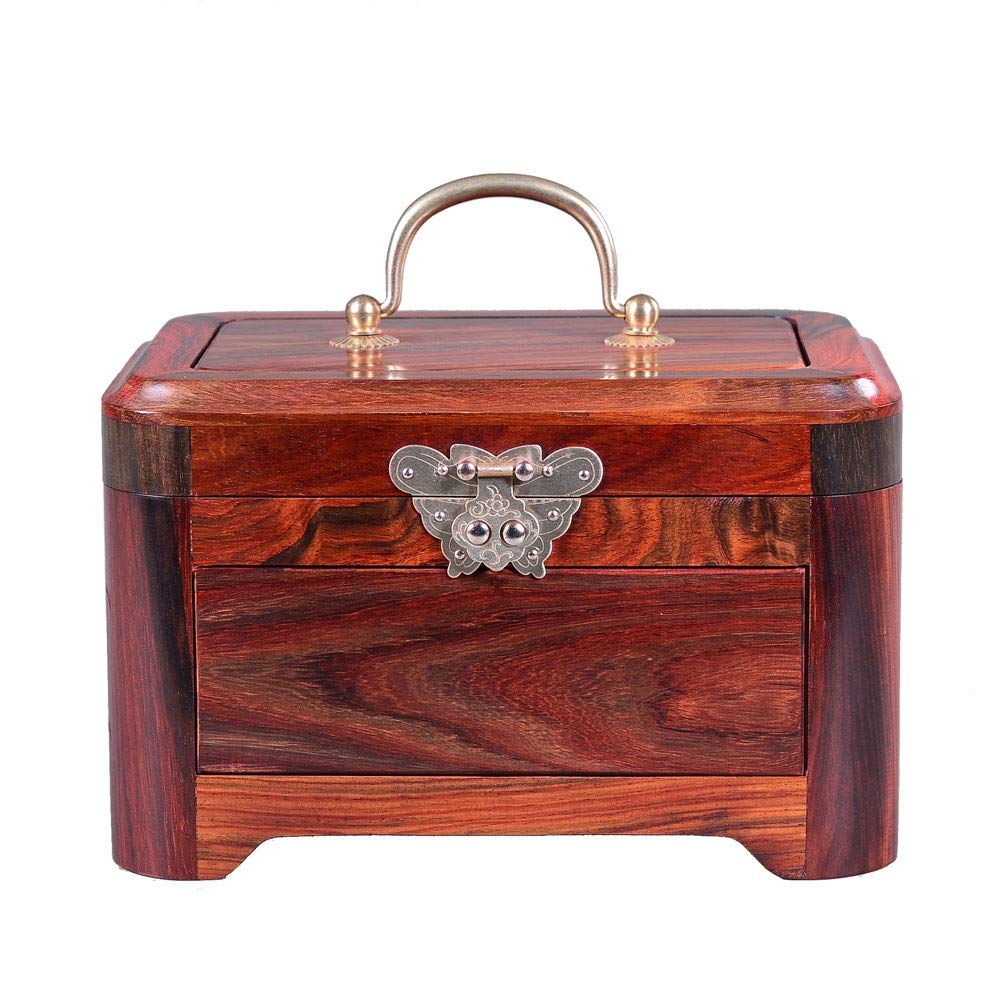 SDdPulse Jewellery Chest Retro Chinese Style Jewellery Boxes with Handle Portable Jewelry Organiser for Women Jewelry Box for Women,