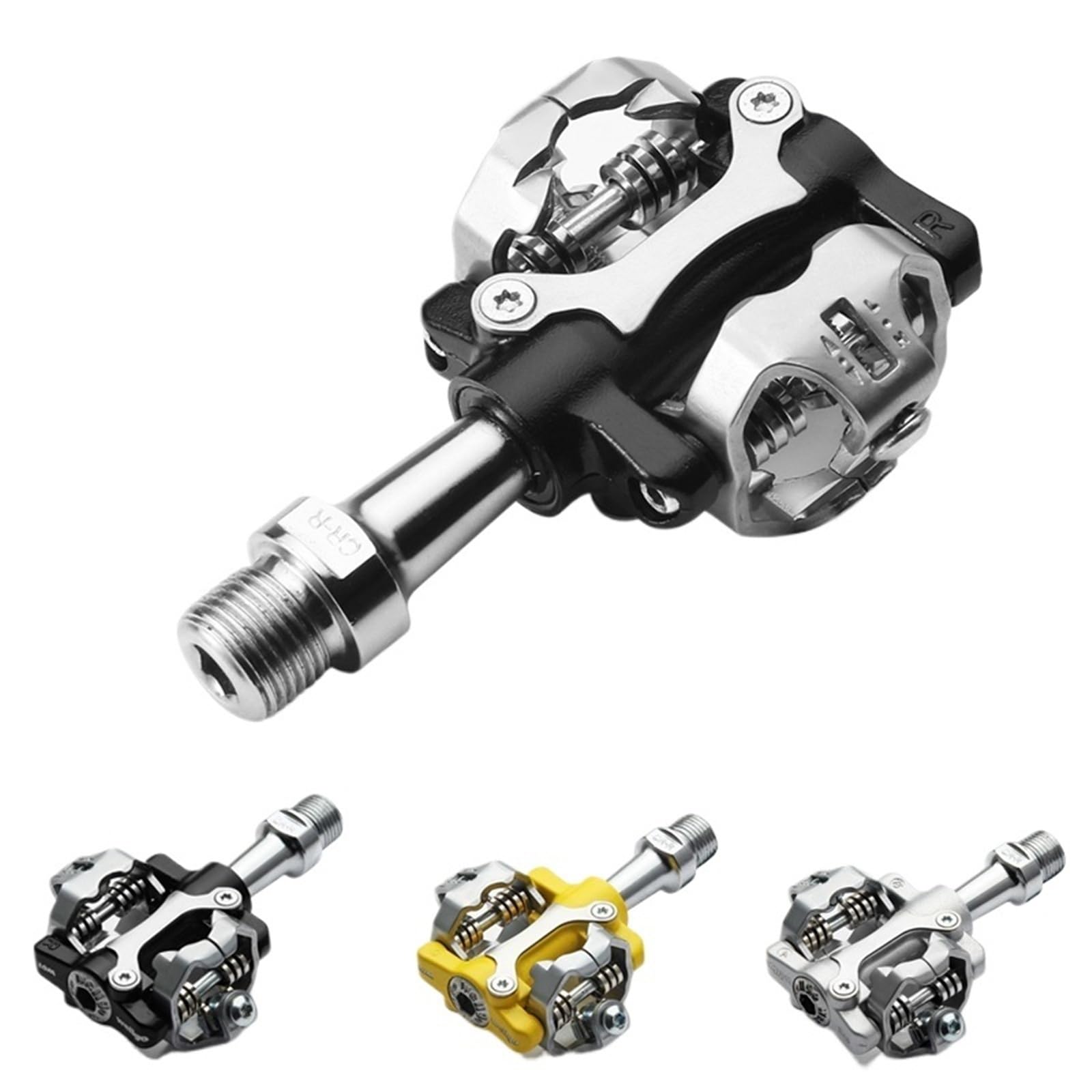 Genérico Compatible con Pedales de Bicicleta automáticos wellgo W01 - Pedales de aleación de Aluminio ultraligeros con Eje CR-MO de 9/16" con Tacos for Bicicletas MTB y Touring,Piezas