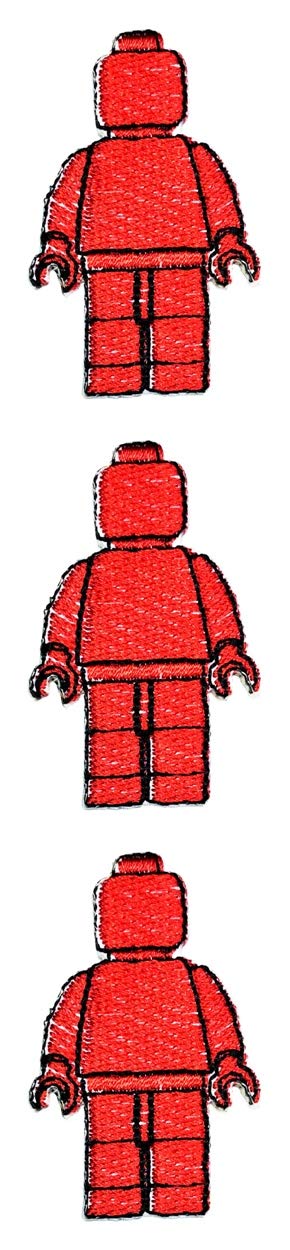 Set 3 Pcs Mini Small Mr Robot Red Cartoon Embroidery Embroidered Badge Iron On Sew On Patch Logo Jeans Jacket Polo T- Shirt Hat Backpacks for Kids Children