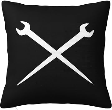 Crewneck Ironworker Crossed Tools Throw Pillow Covers 26x26 Inch - Soft Decorative Pillowcases for Couch, Bed & Sofa - Indoor Living Room Home Decor