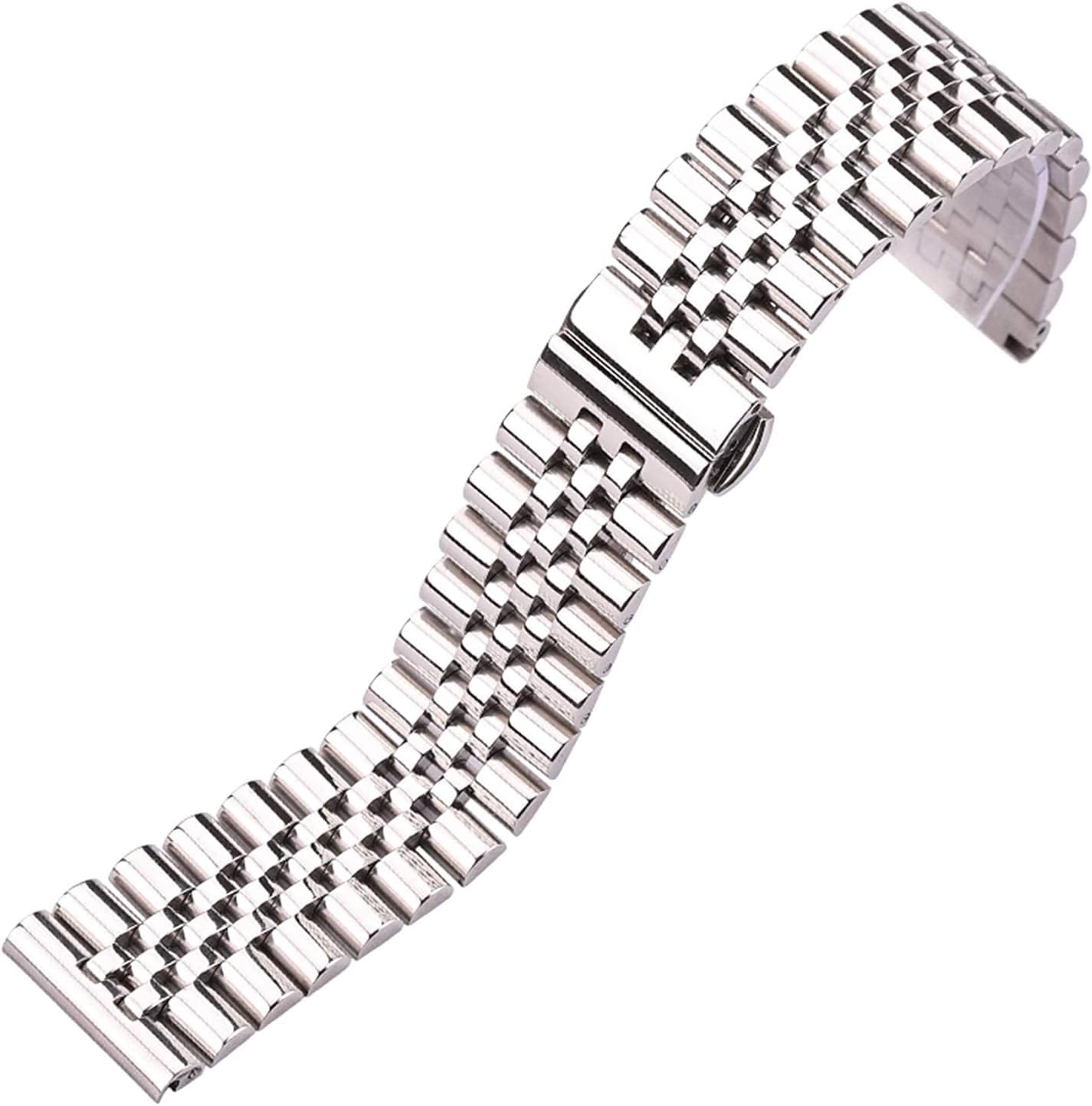 Correa reloj metal unisex, Correa de reloj de acero inoxidable Correa de reloj Plata pulida 16 18 19 20 21 mm Correa de reloj de metal Accesorios de pulsera Pulsera