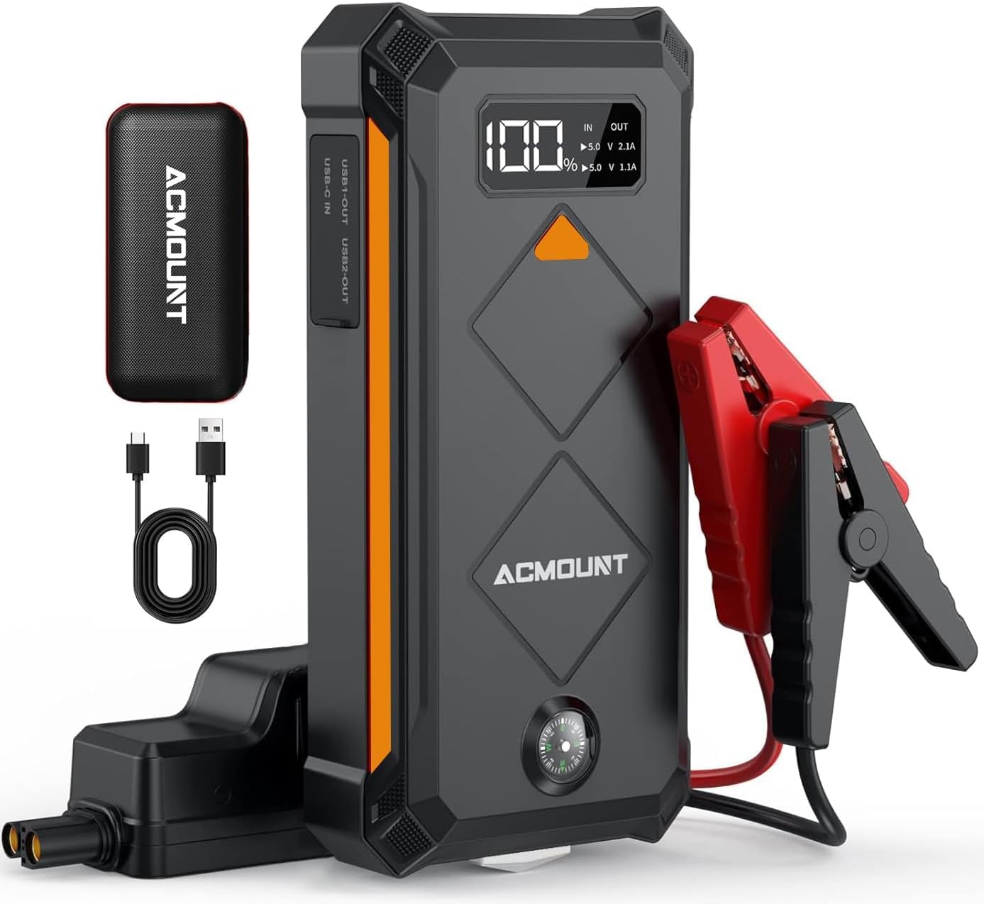 Avviatore Emergenza Auto 5000A con Compressore Portatile