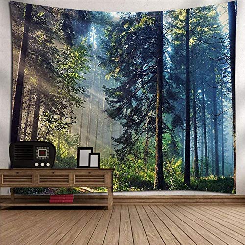 Tapisserie Murales, Tapisserie Tenture Murale Nature Paysage Arbres, Forêt De Pin Nordique De Décoration, Tissu D'Impression Rectangulaire Pour Salon Chambre À Coucher Cover