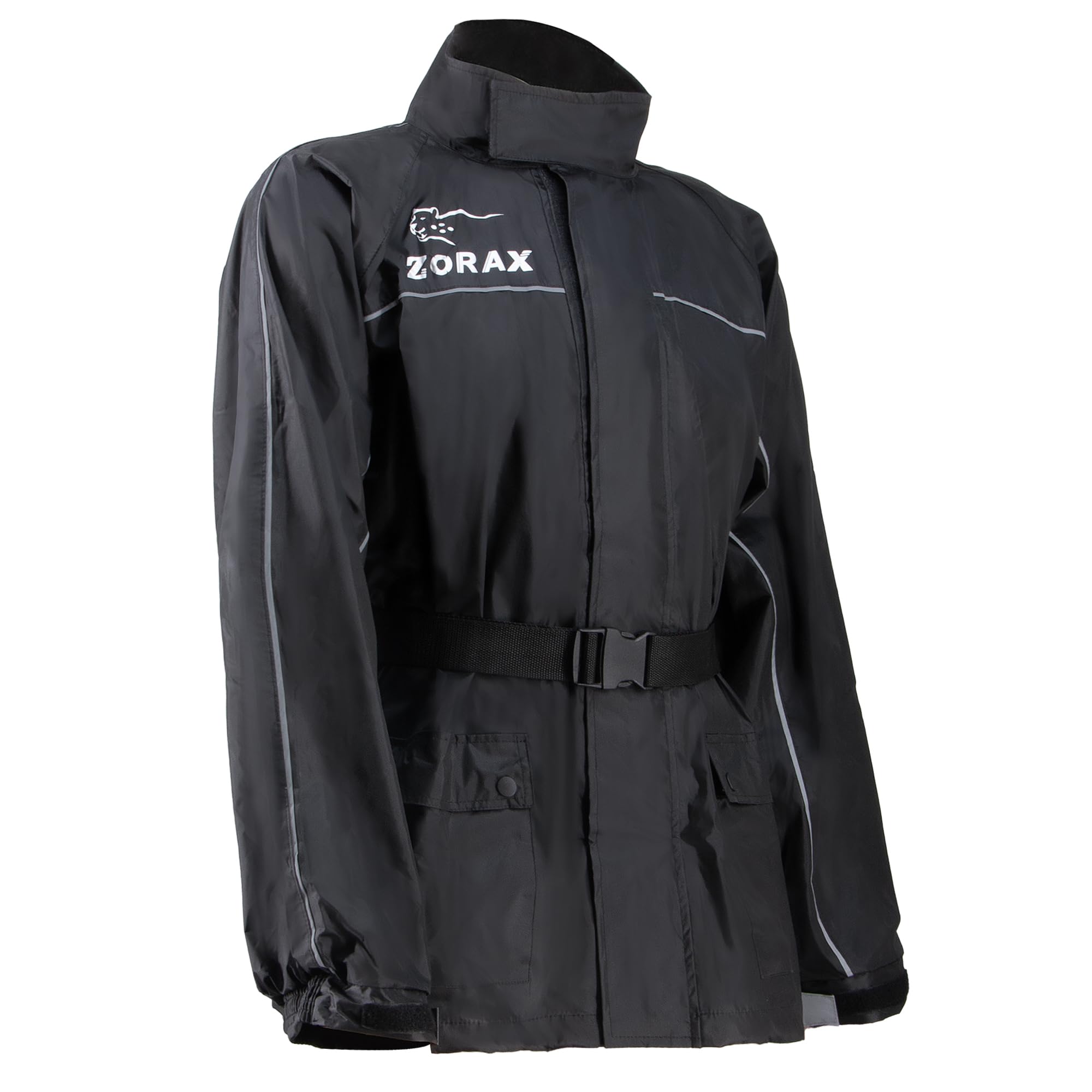 Zorax Veste de pluie imperméable pour homme et femme avec bandes réfléchissantes et sac de transport