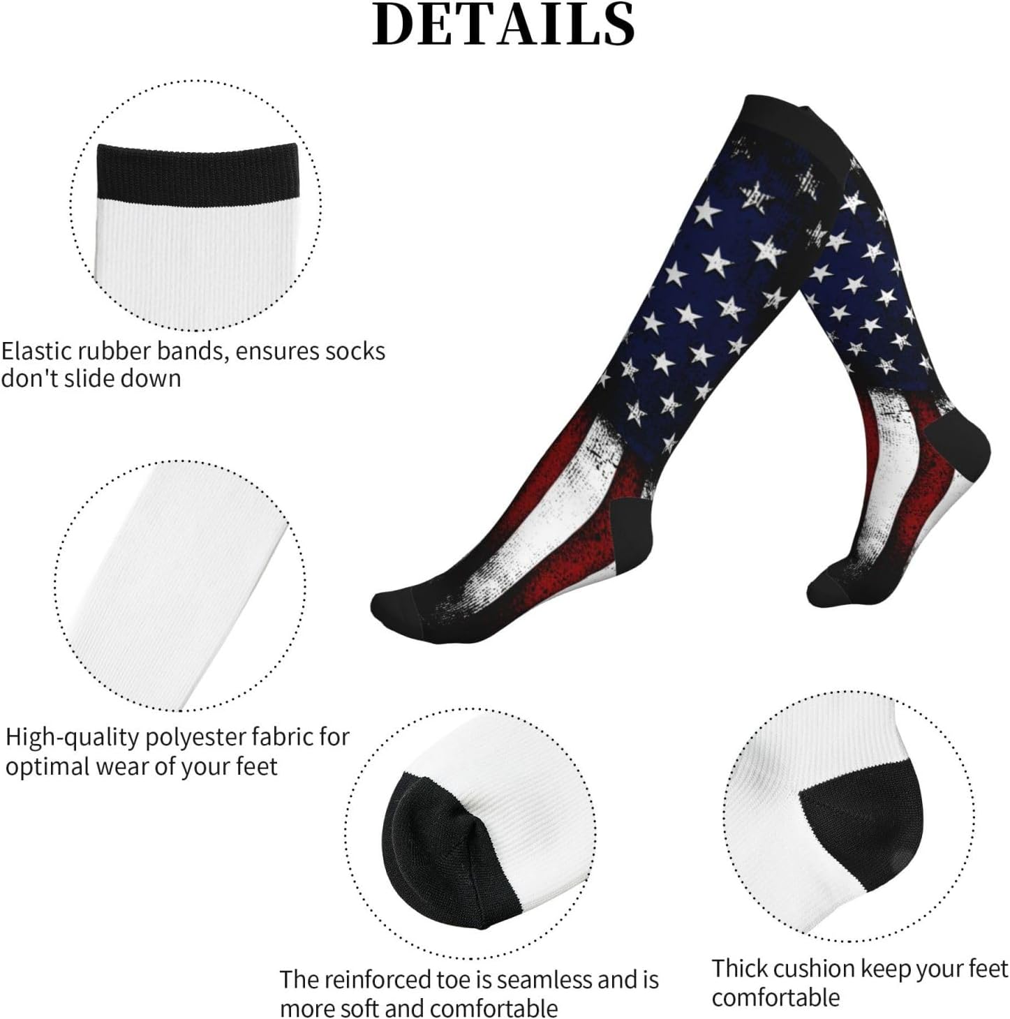 Compression Socks Knee High Circulation Support Socks For Women Men Athletic Running Hiking Cycling - Image 6