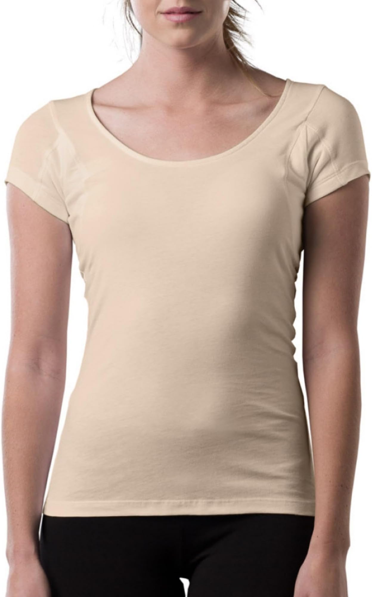 The Thompson Tee Women's Sweatproof Undershirt | Cotton Scoop Neck | Original Fit | with Sweat Pads