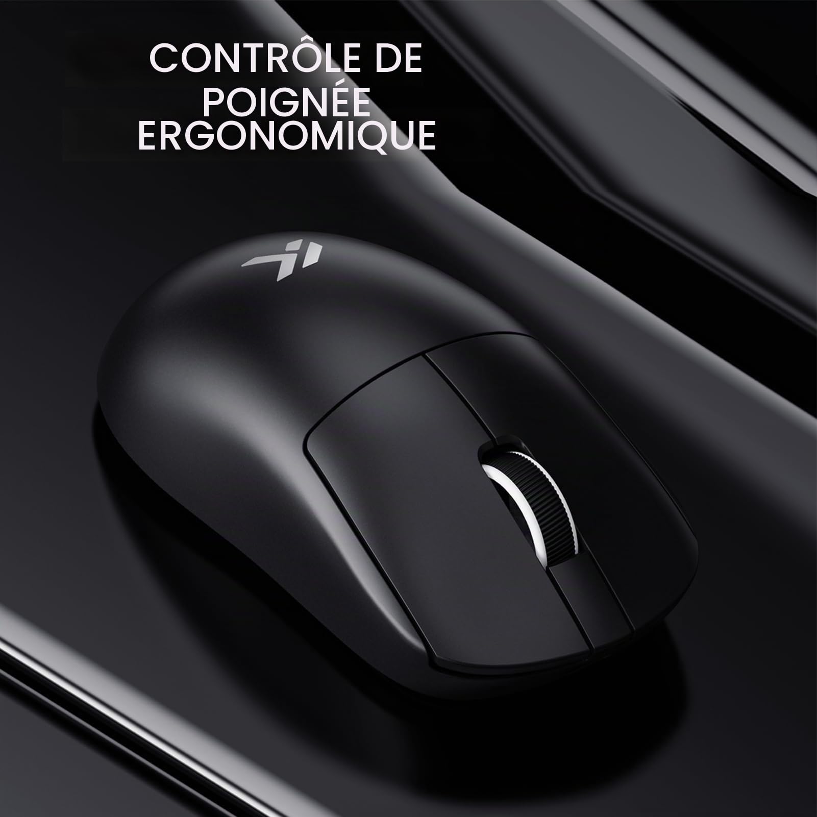FOXMM x MCHOSE A7 V2 Pro Souris Superlight 59 g, Capteur 26 000 DPI, 6 DPI Réglables, Taux de Polling 8K Hz Ultra Rapide, Souris de Jeu sans Fil BT/2,4 GHz/Filaire, Batterie 200 Heures Blanc
