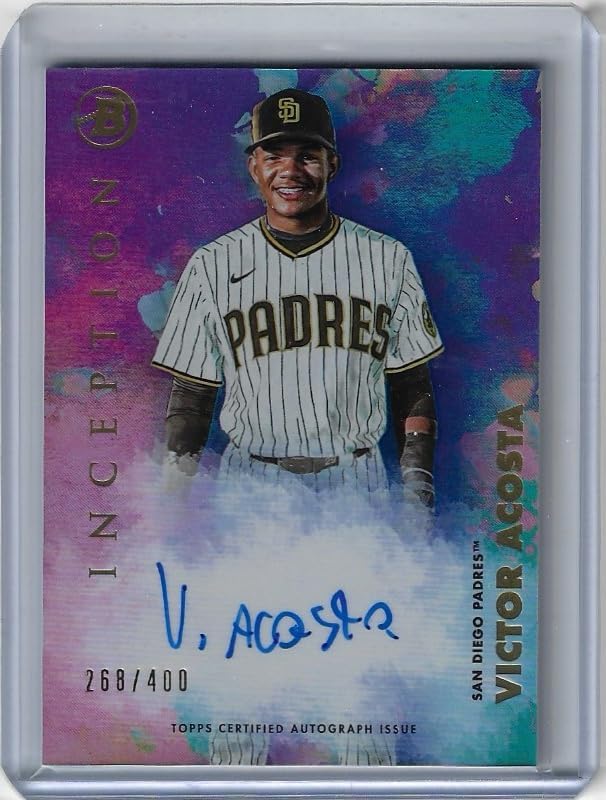 Victor Acosta Autographed & Serial Numbered #268/400 Prospects Auto Bowman Inception Collectible Baseball Card - 2021 Bowman Inception Baseball Card #PA-VA (Padres)
