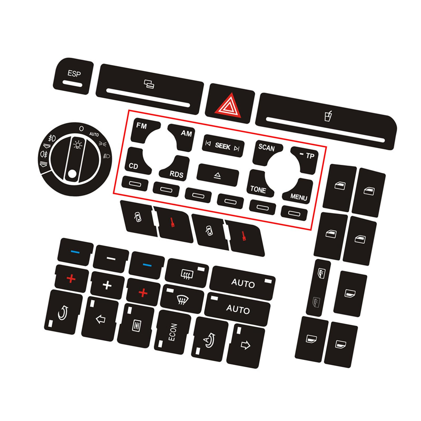YROHGKPN Button Repair Decal Sticker for B6 B7 Door Window Air