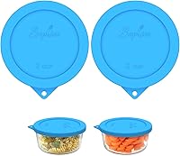 Vista 14 de SOPHICO - Tapas de repuesto redondas de silicona para recipientes de 2 tazas, compatibles con Pyrex 7200-PC y cuencos de vidrio Anchor Hocking