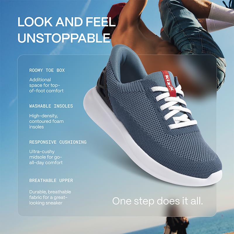 Kizik Kids Athens Comfortable Breathable Knit Slip On Sneakers, No Hands Needed, Orthopedic Athleisure Shoes for Girls & Boys3