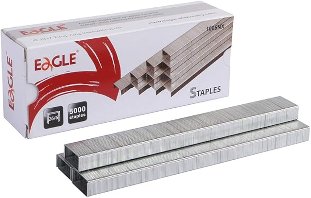 Eagle Staples, #26/6, Standard 1/4" Leg Length, 5000/box, 1-Pack