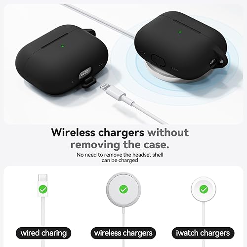 Miniatura 5 de Ljusmicker Funda para AirPods Pro con kit de limpieza, funda protectora de silicona suave para Apple AirPod Pro de 2 y 1 generación para mujeres y