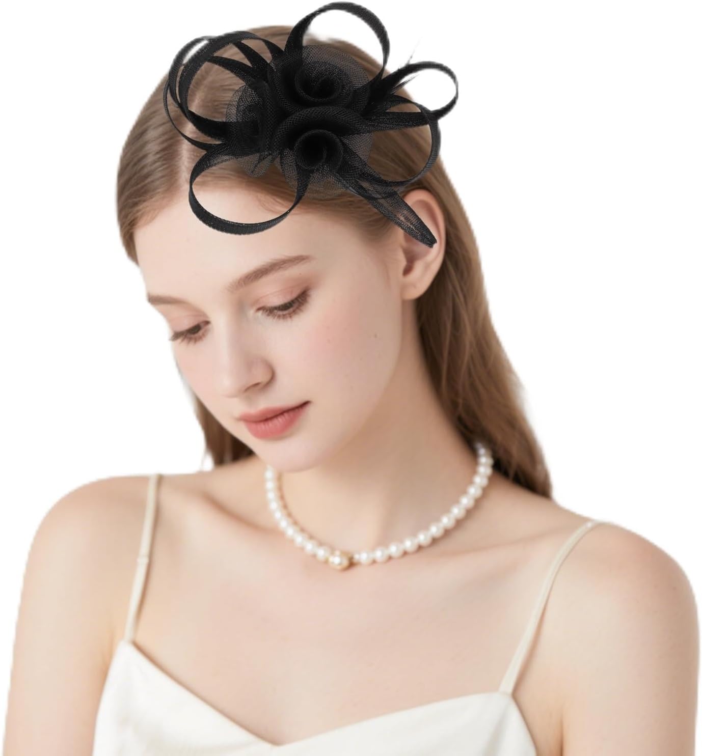 AMCAMI Fascinators Hats with Feather for Women 2025 Derby Hats Tea Party Hat Clip