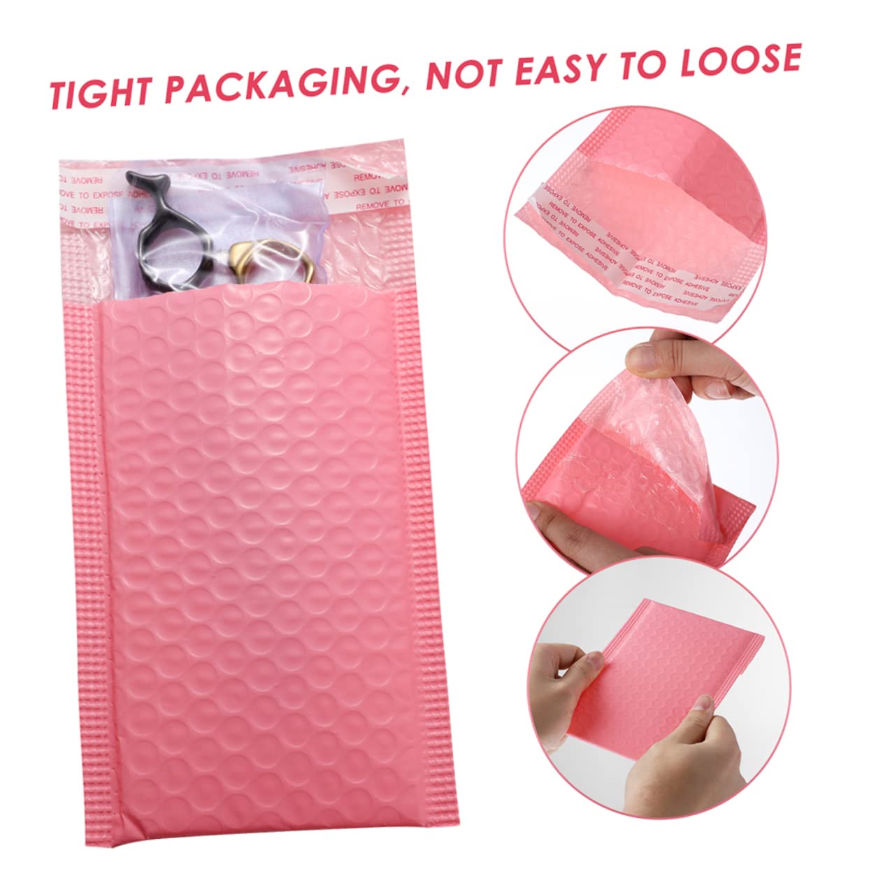 Ciieeo Lot de 100 Enveloppes D'expédition à Bulles Roses 11x15 4 Cm Film Coextrudé Épais Protection Anti-chocs Adhésives Emballage Sécurisé pour Petites Entreprises et Envois Postaux