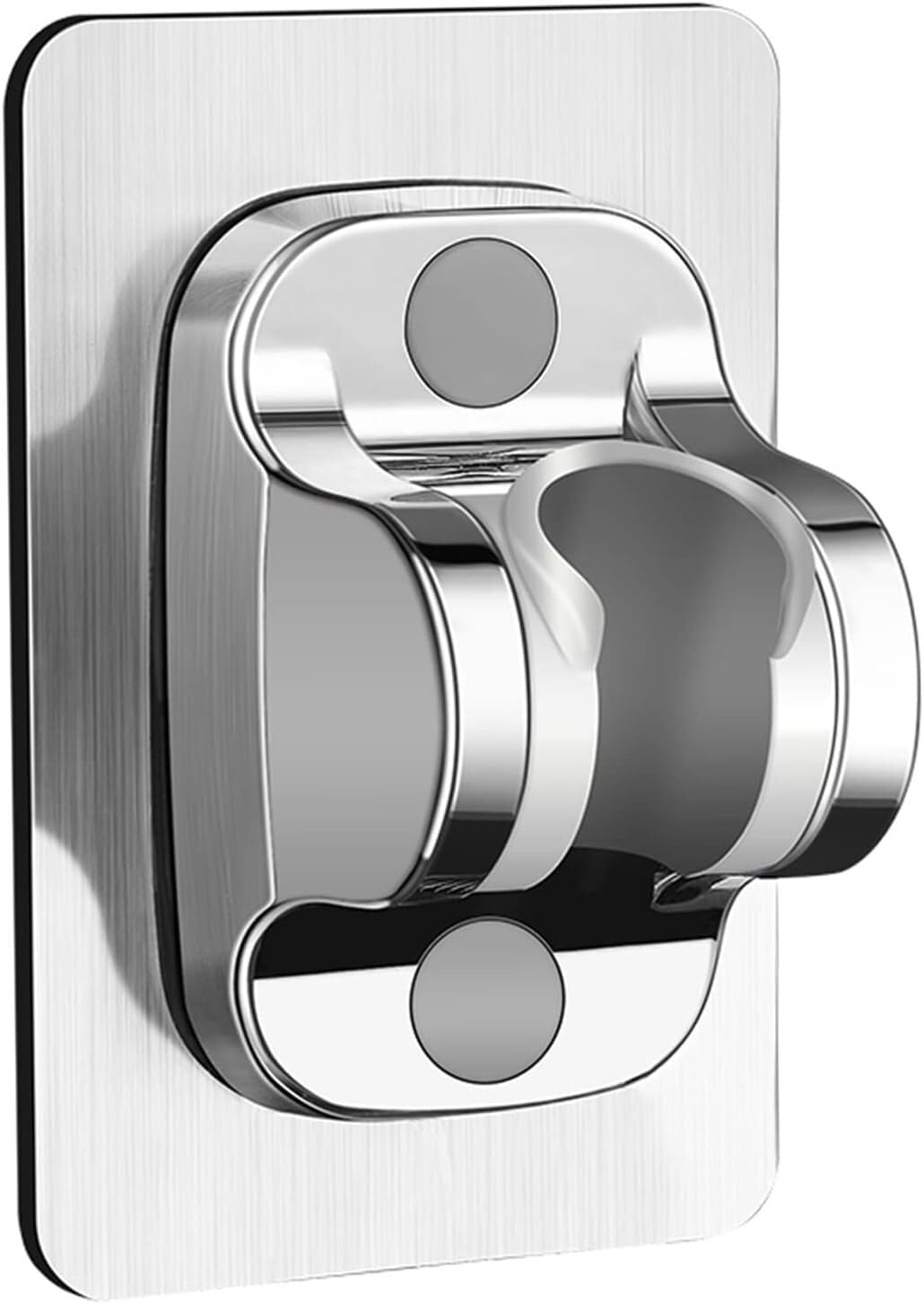 Mkauyycb Silver Shower Wand Holder Showerhead Bracket, Self-Adhesive, No Drilling Required, Universal Fit