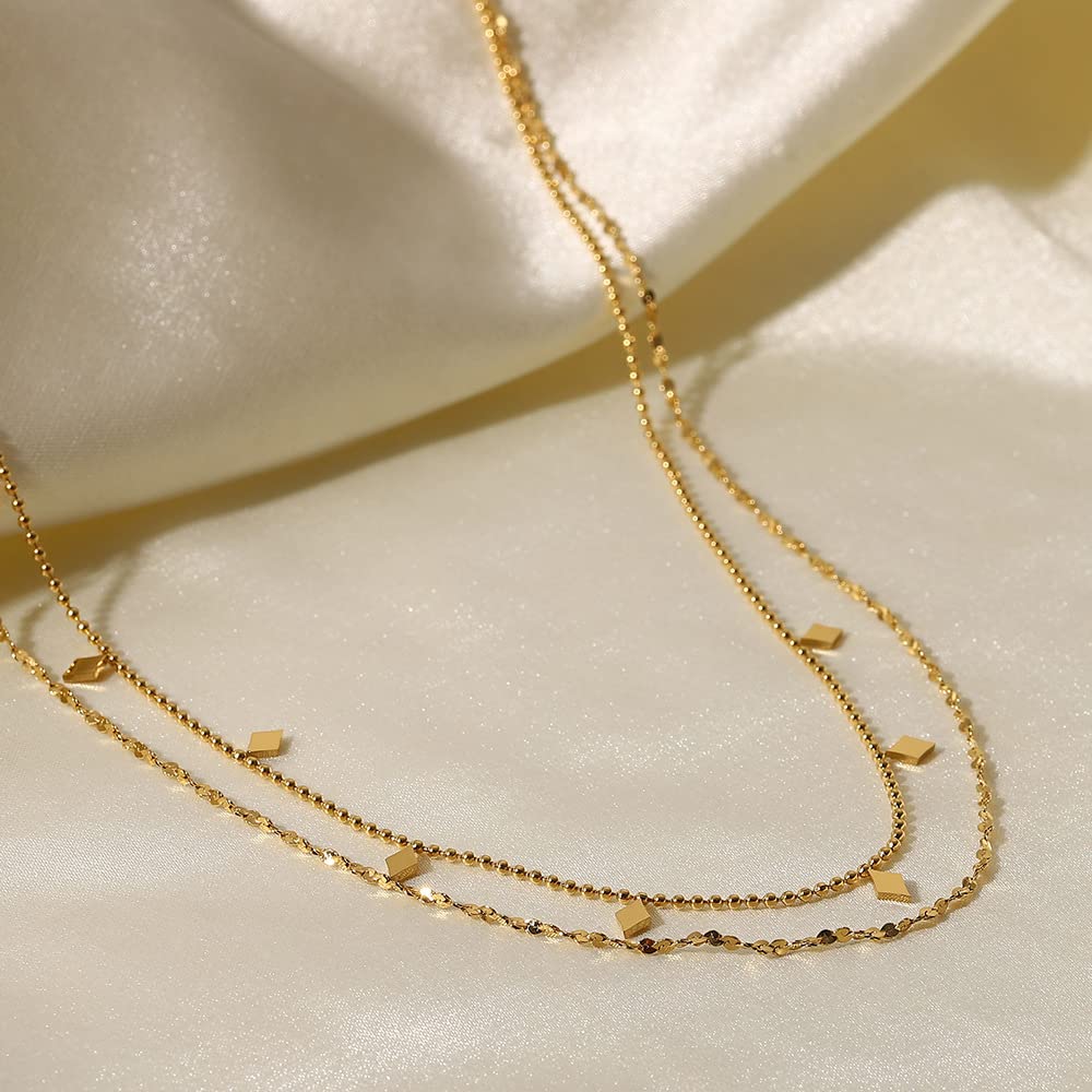 Collier double couche de perles à paillettes idéal pour illuminer vos tenues