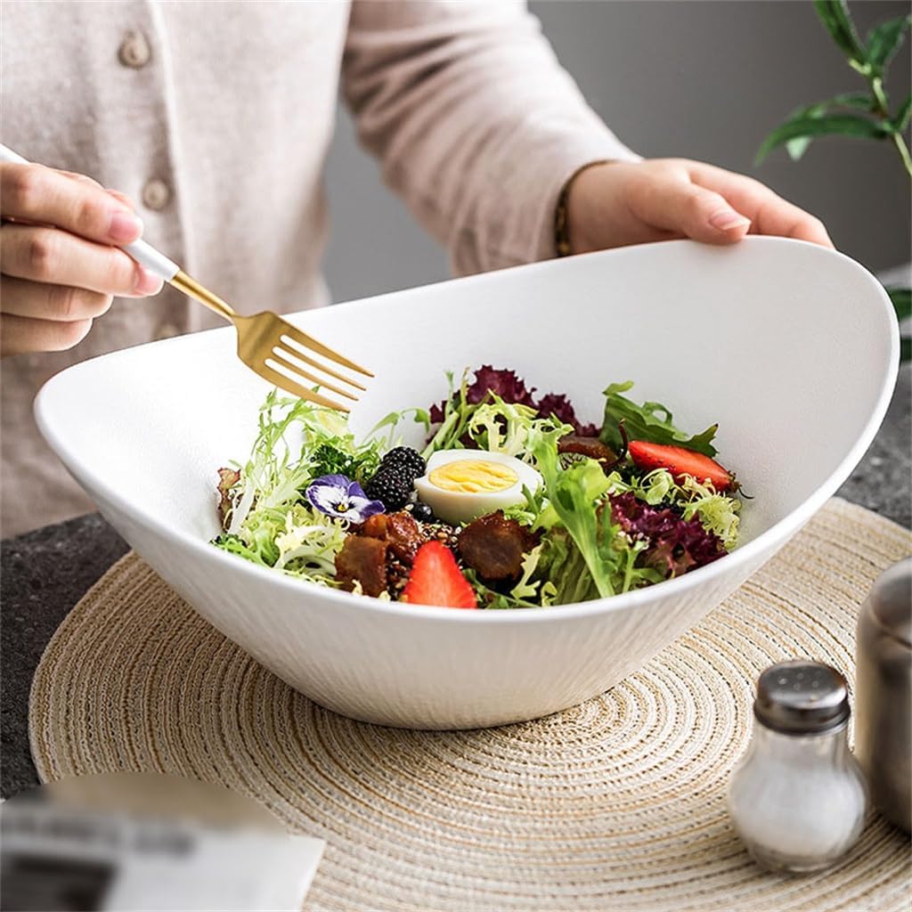 Salad Fruit Bowl High Color Slant Mouth Household Soup Ceramic Tableware