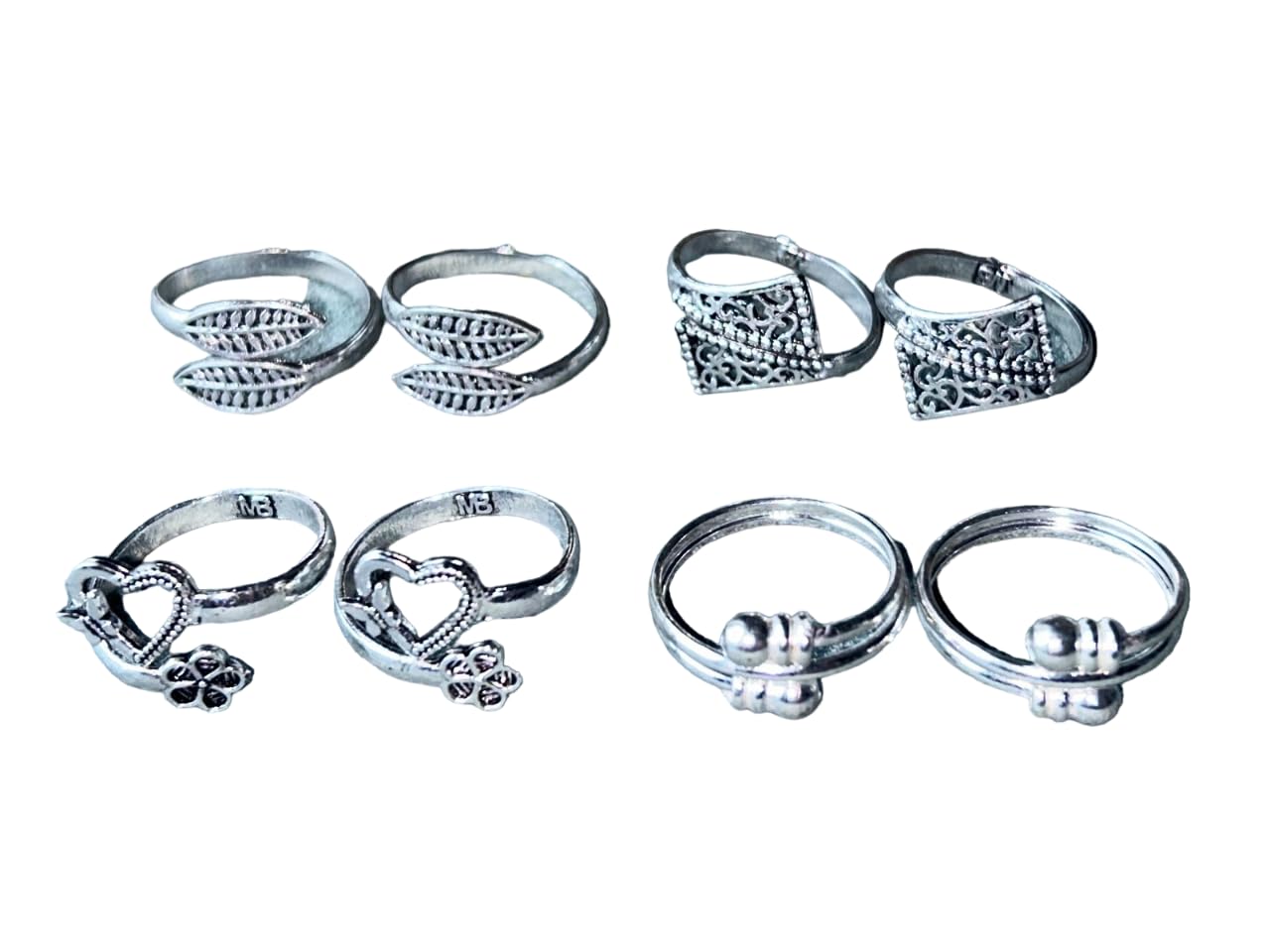 Women & Girls Metal Fancy Glossy finish Toe Ring Adjustable Bichiya/Leg Finger Ring_Combo_4 (A_C_P_110826_Silver)-image-37