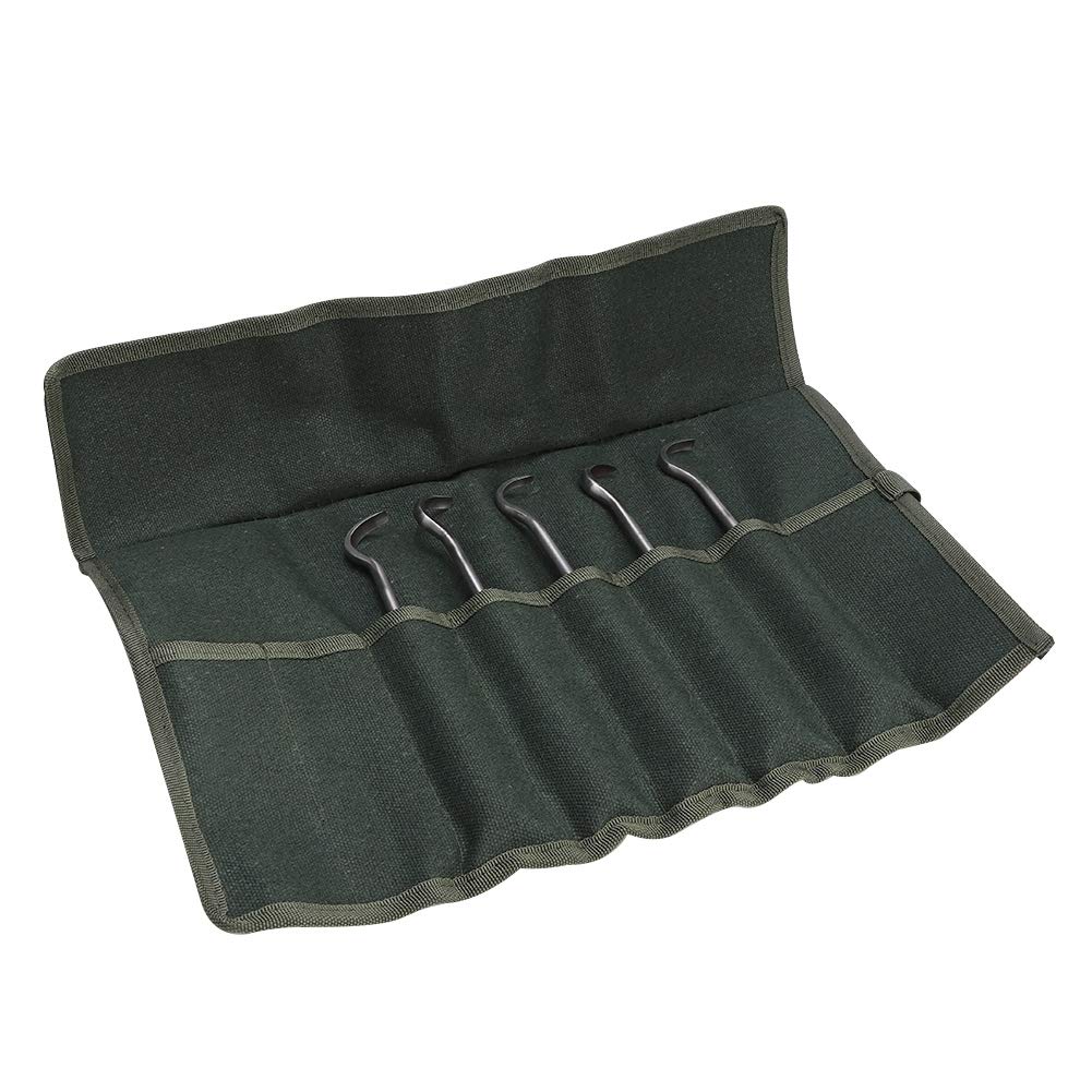 Set di attrezzi per bonsai, in acciaio inox ad alta durezza, kit da potatura da 5 pezzi, per gli appassionati di giardino, durevole, resistente all'usura, con custodia, compatto, portatile